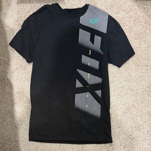 Fox Men's Black and Gray Racing Tee